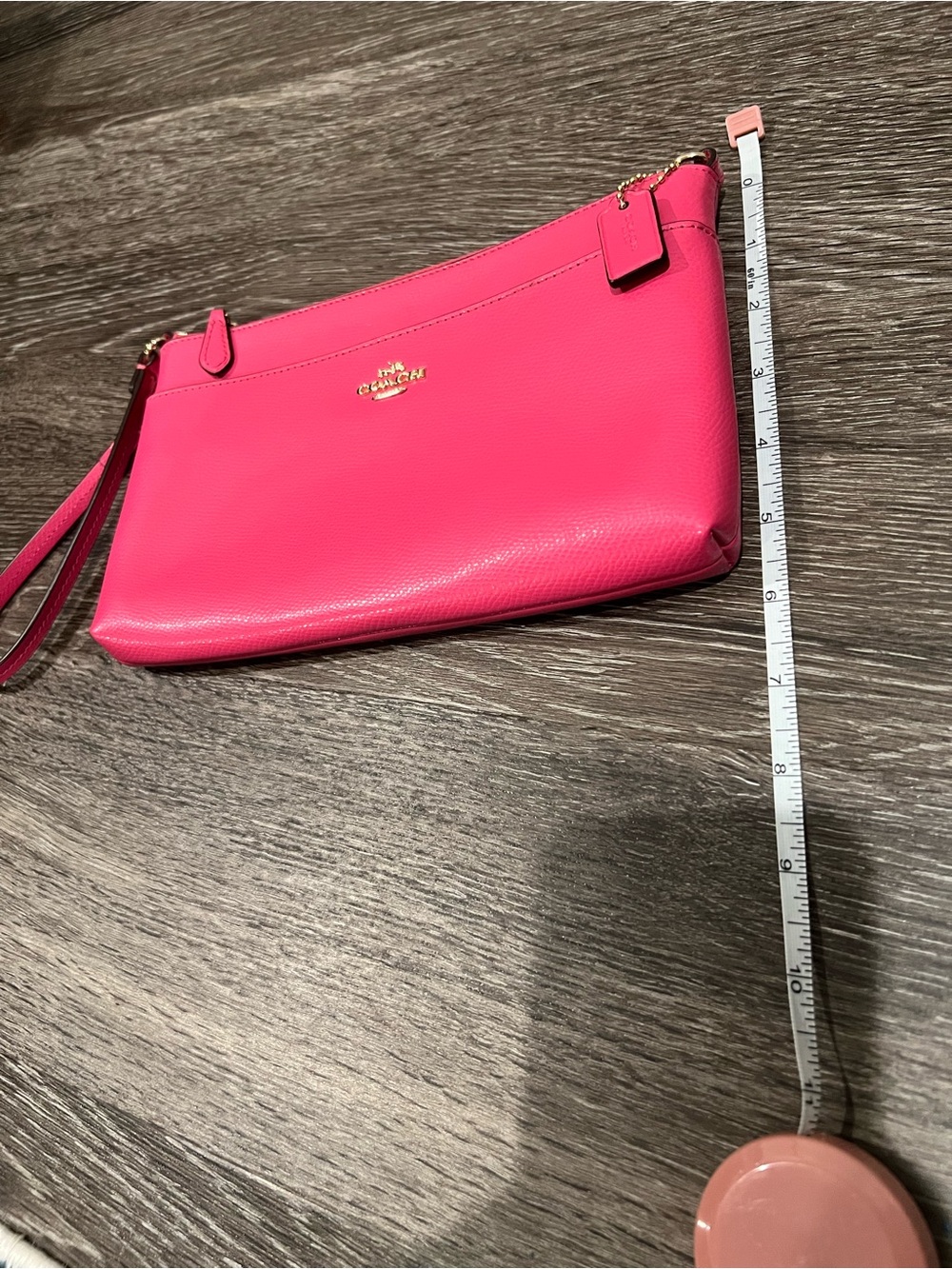 Coach F65805 Hot Pink Leather Wristlet Clutch with Gold Hardware - Picture 5 of 9